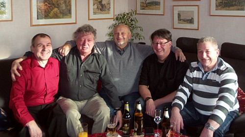 Bernd, Peter, Reinhardt, Uwe und Rainer beim 70. Geburtstag von Peter